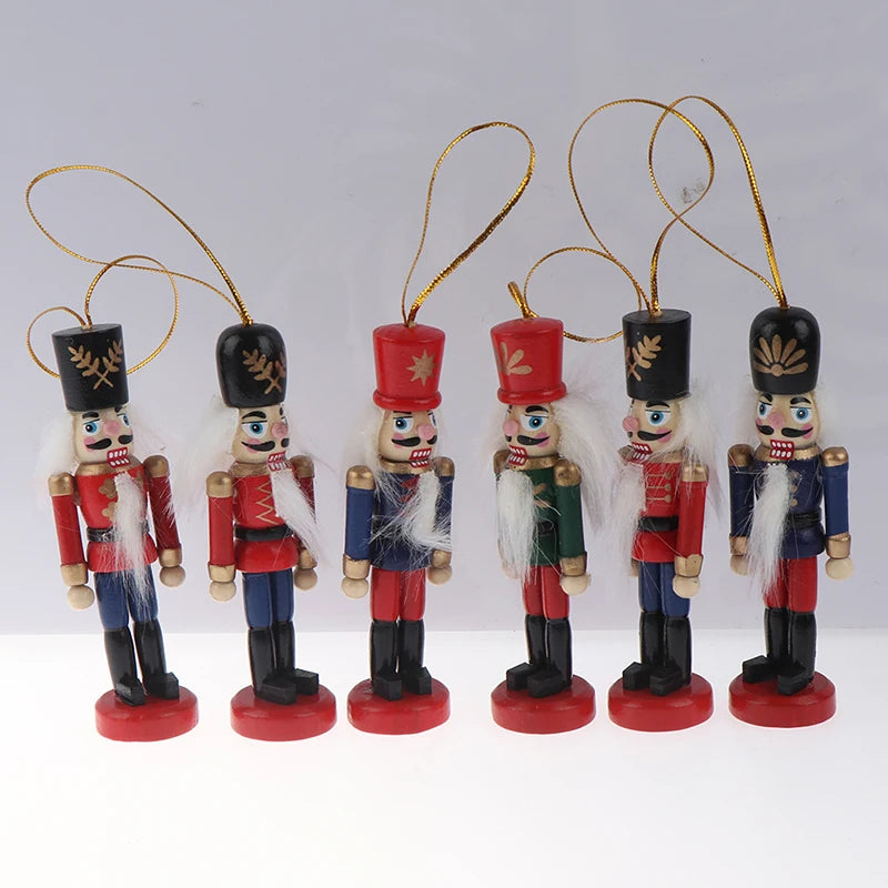 1Pc 2024 Year Wooden Nutcracker Doll Soldier Puppet Christmas Kids Gifts New Tree Pendant Ornaments Decoration