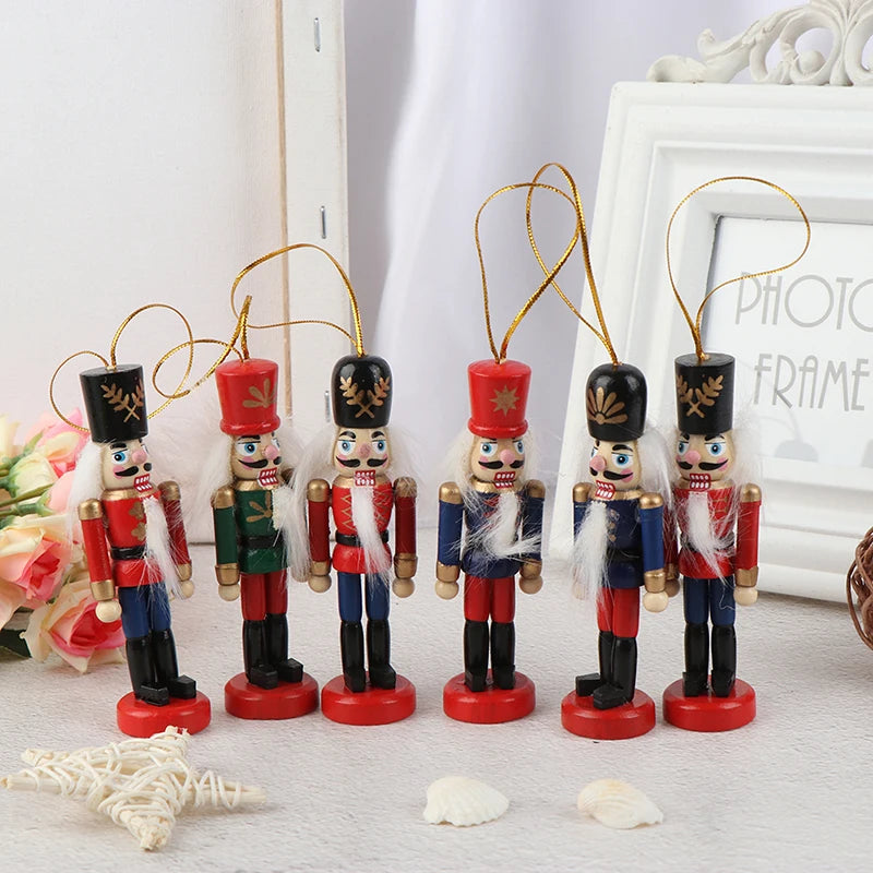 1Pc 2024 Year Wooden Nutcracker Doll Soldier Puppet Christmas Kids Gifts New Tree Pendant Ornaments Decoration