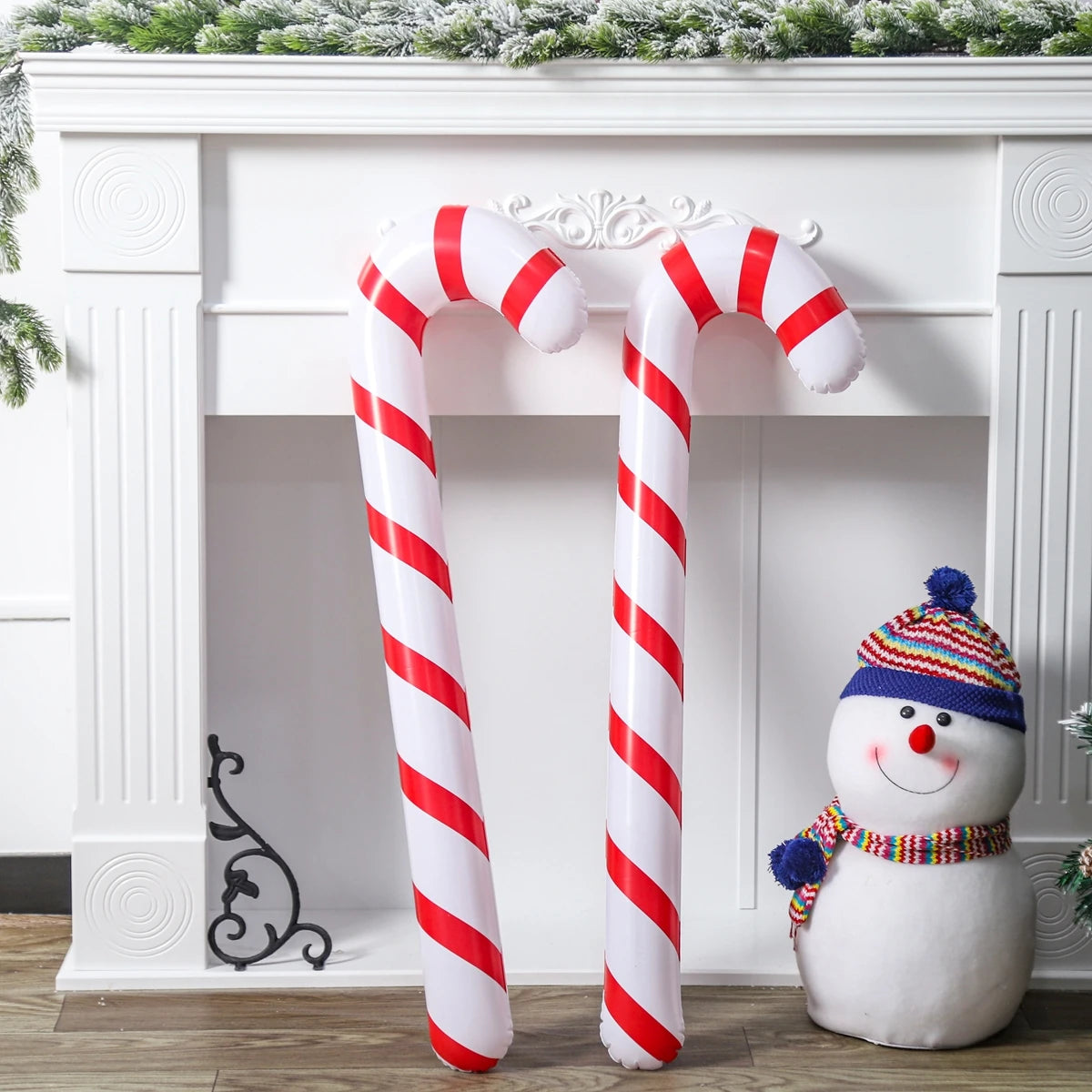 1pcs Inflatable Christmas Candy Cane Stick Balloons Merry Christmas Decorations for Home 2023 Xmas Navidad Gifts New Year 2024