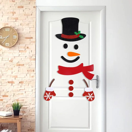 1PCS Christmas Window Stickers Merry Christmas Decorations For Santa Claus Snowman Door Wall Sticker Happy New Year 2024