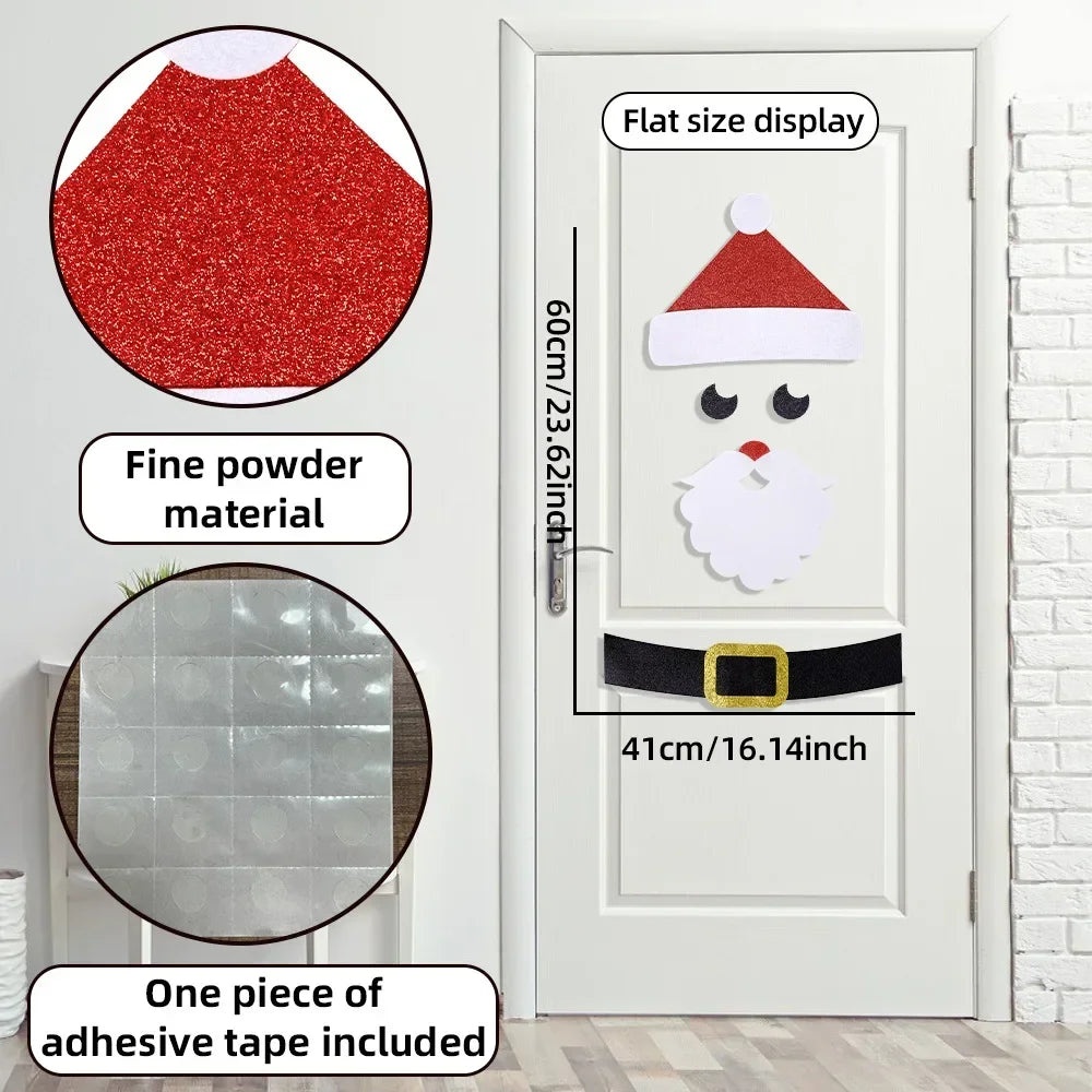 1PCS Christmas Window Stickers Merry Christmas Decorations For Santa Claus Snowman Door Wall Sticker Happy New Year 2024