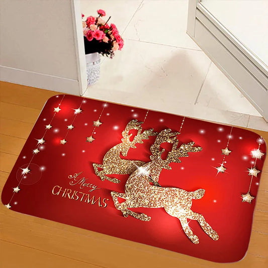 Merry Christmas Decorations for Home Elk Doormat Navidad Ornament New Year 2025 Gifts Xmas Party Decor Natal Noel 2024 Rug Mat