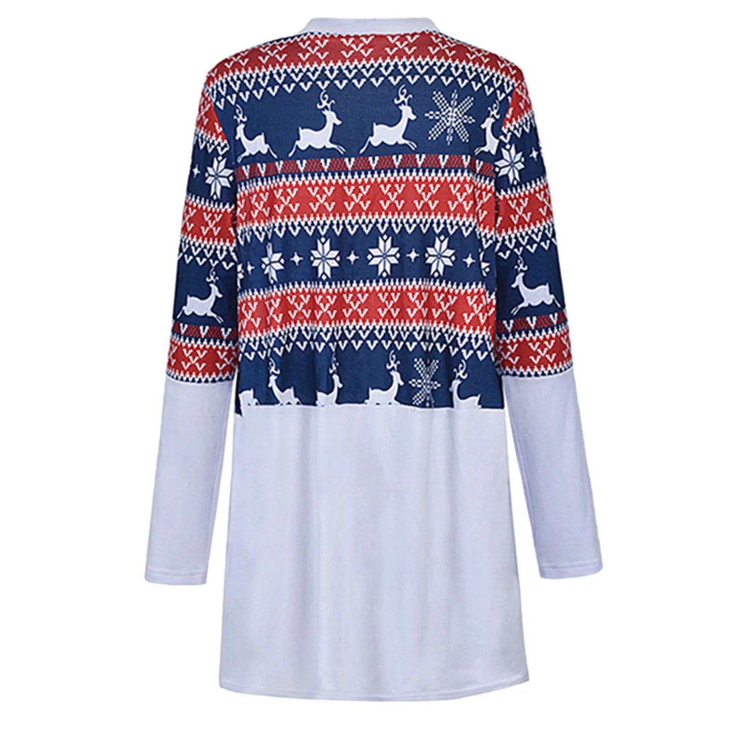 2023 Christmas Deer Print Casual Cardigan Autumn Winter 2023 Women's Clothing Long Sleeve New Year Ladies Sweater Outwear