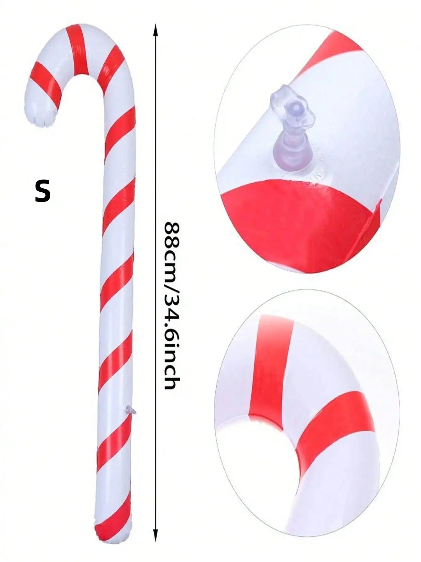 1pcs Inflatable Christmas Candy Cane Stick Balloons Merry Christmas Decorations for Home 2023 Xmas Navidad Gifts New Year 2024