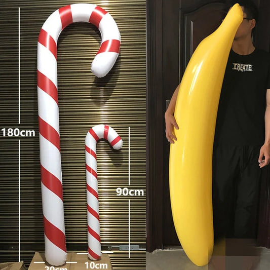 2024 Giant banana Decoration Inflatable Christmas Canes Lollipop Balloon for Home Party Ornaments Bar Atmosphere Props